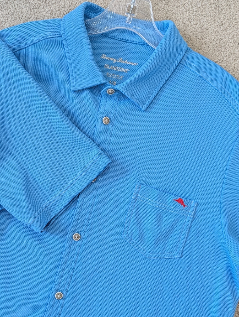Tommy Bahama Men's IslandZone Emfielder Knit Supima Cotton Polo Shirt Sz L